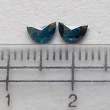 4.5mm Blue Half Crescent Moon Rose Cut Diamond Loose Cabochon, Calibrated Moon Shape Diamond For Jewelry - PDD968