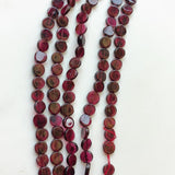 7-7.5mm Garnet Plain Coin Beads, Natural Garnet Plain Coin Beads For Jewelry, 13 Inch (1 ST To 10 ST) - RAMA158
