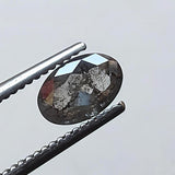 Salt And Pepper Diamond, CONFLICT FREE 6x4mm, 0.43 Ct Oval Shaped Brilliant Cut Faceted Clear Black Diamond For Jewelry - PDD972