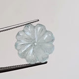 13.5mm Aquamarine Melon Beads, 1 Pc Huge Natural Aquamarine Carved Melon Beads For Jewelry / Necklace - PPH54