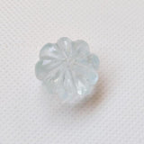 13.5mm Aquamarine Melon Beads, 1 Pc Huge Natural Aquamarine Carved Melon Beads For Jewelry / Necklace - PPH54