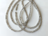 3.5-4mm Natural White Grey Raw Diamond Beads, Rough White Grey Diamond Rondelle Beads for Jewelry (2 IN To 8 IN) - PPKJ213