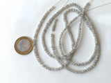 3.5-4mm Natural White Grey Raw Diamond Beads, Rough White Grey Diamond Rondelle Beads for Jewelry (2 IN To 8 IN) - PPKJ213