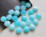 8.5mm Blue Opal Cabochons, Blue Opal Plain Round Flat Back Cabochons For Jewelry (5 Pcs To 10 Pcs) - PDG195Z