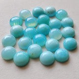 8.5mm Blue Opal Cabochons, Blue Opal Plain Round Flat Back Cabochons For Jewelry (5 Pcs To 10 Pcs) - PDG195Z