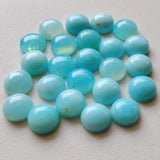8.5mm Blue Opal Cabochons, Blue Opal Plain Round Flat Back Cabochons For Jewelry (5 Pcs To 10 Pcs) - PDG195Z