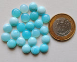 8.5mm Blue Opal Cabochons, Blue Opal Plain Round Flat Back Cabochons For Jewelry (5 Pcs To 10 Pcs) - PDG195Z
