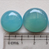 16-20mm Blue Chalcedony Plain Round Cabochon, Blue Chalcedony Flat Back Stone