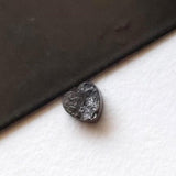 5.1mm Black Rough Diamond Heart, Flat Black Heart Loose Raw Diamond Cabochon