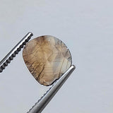 7.6x6.5mm Brown Diamond Slice, 1 Pc Loose Brown Faceted Diamond Polki Slice for Jewelry - PPKJ215