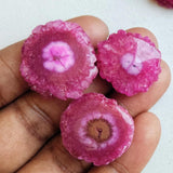 Pink Solar Quartz, Stalactite Slice, Natural Solar Quartz Slices For Ring, 5 Pieces, 20-22mm Each - KS40