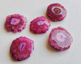 Pink Solar Quartz, Stalactite Slice, Natural Solar Quartz Slices For Ring, 5 Pieces, 20-22mm Each - KS40