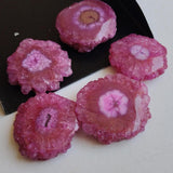 Pink Solar Quartz, Stalactite Slice, Natural Solar Quartz Slices For Ring, 5 Pieces, 20-22mm Each - KS40