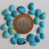 9-13mm Arizona Turquoise Rose Cut Thin Cabochons, Natural Arizona Turquoise Flat Back Cabochons For Jewelry (5 Pc To 10 Pcs) - PUSDG30Z