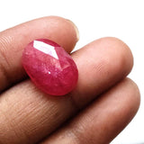 11x15.8mm Ruby Glass Filled Faceted Oval Cabochons, Loose Flat Back Ruby Cabochons Stones For Jewelry - PPH56