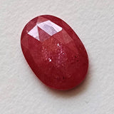 11x15.8mm Ruby Glass Filled Faceted Oval Cabochons, Loose Flat Back Ruby Cabochons Stones For Jewelry - PPH56