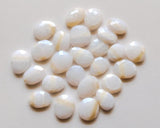 15-18mm White Opal Cabochon, Beautiful Opal Rose Cut Flat Back Cabs, 5 Pieces White Faceted Gems For Jewelry - PSG409