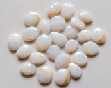 15-18mm White Opal Cabochon, Beautiful Opal Rose Cut Flat Back Cabs, 5 Pieces White Faceted Gems For Jewelry - PSG409