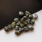 Green Raw Diamond, Loose Raw Uncut Green Diamond Perfect for Bezel Setting, 4-4.5mm 5 Pieces - PPKJ223