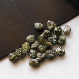 Green Raw Diamond, Loose Raw Uncut Green Diamond Perfect for Bezel Setting, 4-4.5mm 5 Pieces - PPKJ223