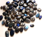 9-12mm Labradorite Rose Cut Cabochons, Natural Rose Cut Free Form Shape Labradorite Flat Back Cabochons (5 Pcs To 10 Pcs) - PDG242Z