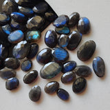 12-15mm Labradorite Rose Cut Cabochons, 5 Pieces Natural Rose Cut Free Form Shape Labradorite Flat Back Cabochons - PDG242A