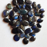 9-12mm Labradorite Rose Cut Cabochons, Natural Rose Cut Free Form Shape Labradorite Flat Back Cabochons (5 Pcs To 10 Pcs) - PDG242Z