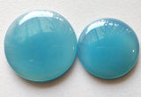 30-35mm Huge Blue Chalcedony Plain Round Cabochon, 1 Piece Blue Chalcedony Flat Back Stone Cabochons For Jewelry - KRS324Z