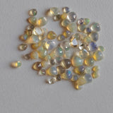 5-6mm Ethiopian Opal Heart Shape Cut Stones, Natural Fire Ethiopian Opal Faceted Heart Cut Stone For Jewelry, 2 Pieces - PUSNT14A