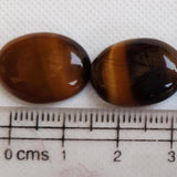 18-19 mm Tigers Eye Plain Cabochons, 3 Pieces Plain Tigers Eye Flat Back Loose Gemstones For Jewelry - NNP517Z