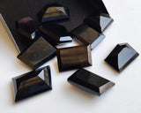 17-20mm Black Onyx RoseCut Cabochon, Faceted Fancy Cut Flat Black Onyx Gemstones For Jewelry, 5 Pieces- GODP277Z