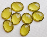 15-17mm Lemon Quartz Rose Cut Cabochons, 4 Pieces Yellow Lemon Quartz Rose Cut Faceted Gemstones For Jewelry - NNP509Z