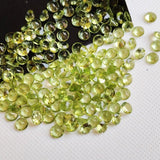 4mm Peridot Round Cut Stone Lot, Loose Pointed Back Round Faceted Peridot Gemstones For Jewelry (5 CTW To 25 CTW) - KSN200Z