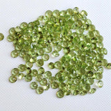 4mm Peridot Round Cut Stone Lot, Loose Pointed Back Round Faceted Peridot Gemstones For Jewelry (5 CTW To 25 CTW) - KSN200Z