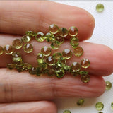 4mm Peridot Round Cut Stone Lot, Loose Pointed Back Round Faceted Peridot Gemstones For Jewelry (5 CTW To 25 CTW) - KSN200Z