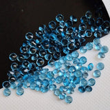 3mm Swiss Blue Topaz Round Cut Stones, Loose Original Natural Swiss Blue Solitaire Shape Topaz For Jewelry (1 Ct To 5 Ct) - KS53Z