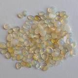 3x4-5x7mm Ethiopian Opal Plain Oval Flat Back Cabochons, Natural Rare Ethiopian Opal Oval Cabochon For Jewelry (10 Pcs To 20 Pcs) -PUSNT10Z