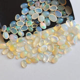 3x4-5x7mm Ethiopian Opal Plain Oval Flat Back Cabochons, Natural Rare Ethiopian Opal Oval Cabochon For Jewelry (10 Pcs To 20 Pcs) -PUSNT10Z
