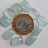 10x14mm Aquamarine Plain Rectangle Cabochon, Milky Aquamarine Flat Back Cabochon For Jewelry, Matched Pair (5 Pcs To 10 Pcs) - VICP397Z