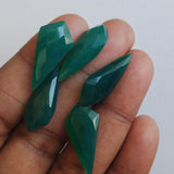 22mm Green Onyx Shield Shape, 5 Pcs Loose Green Onyx Fancy Shield Both Side Faceted Gemstones - ASG32Z