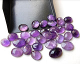 11x9mm -13x11mm Amethyst Oval Faceted Cabochon, Beautiful African Oval Rose Cut Amethyst For Jewelry (5 Pcs To 10 Pcs) - GODP230Z