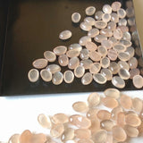 4x6mm Peach Moonstone Plain Oval Cabochon, Oval Plain Calibrated Flat Back Peach Moonstone For Jewelry (10 Pcs To 20 Pcs) - BGPA477Z