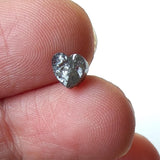 5.3mm Grey Rough Diamond Heart, Loose Flat Raw Grey Heart Shape Diamond Cabochon For Jewelry - PDD983