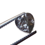 5.3mm Grey Rough Diamond Heart, Loose Flat Raw Grey Heart Shape Diamond Cabochon For Jewelry - PDD983
