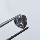 5.3mm Grey Rough Diamond Heart, Loose Flat Raw Grey Heart Shape Diamond Cabochon For Jewelry - PDD983