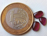 5-6mm Garnet Rhodolite Cabochons, 3 Pcs Natural Plain Free Form Shape Garnet Flat Back Slice Cabs - PDG373