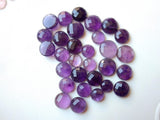 14-15mm Amethyst Cabochon Lot, Round Checker Cut, 5 Pieces Faceted Loose Flat Back Amethyst For Jewelry - KS77Z