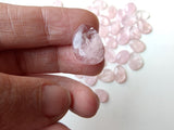 17-19mm Morganite Rose Cut Cabochons, 2 Pcs Loose Natural Faceted Morganite Gemstones Flat Back Cabochons - PNT55B