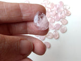 13-15mm Morganite Rose Cut Cabochons, 5 Pcs Loose Natural Faceted Morganite Gemstones Flat Back Cabochons - PNT55A