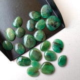 9-12mm Emerald Plain Cabochons, Natural Emerald Plain Flat Back Cabochons